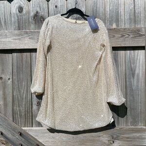 Anna-Kaci sequin Mini Dress in Gold size Small